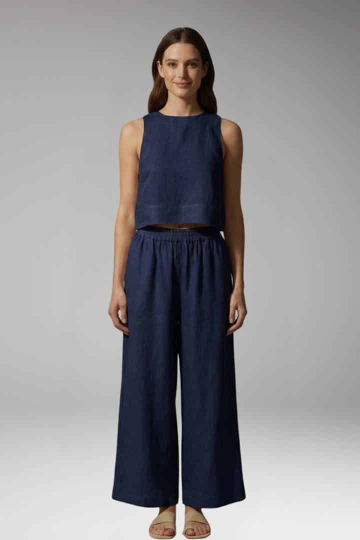 Women's Two-Piece Set with Sleeveless Top