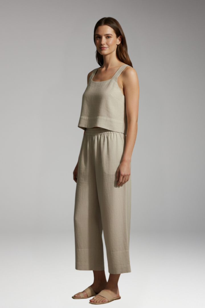 Women's Two-Piece Set with Sleeveless Top