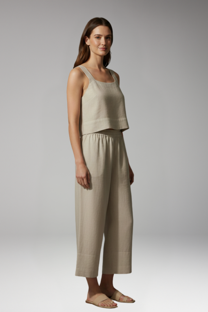 Women's Two-Piece Set with Sleeveless Top