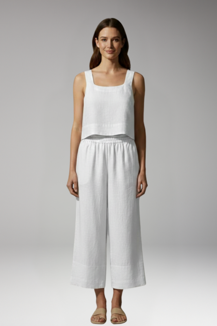 Women's Two-Piece Set with Sleeveless Top