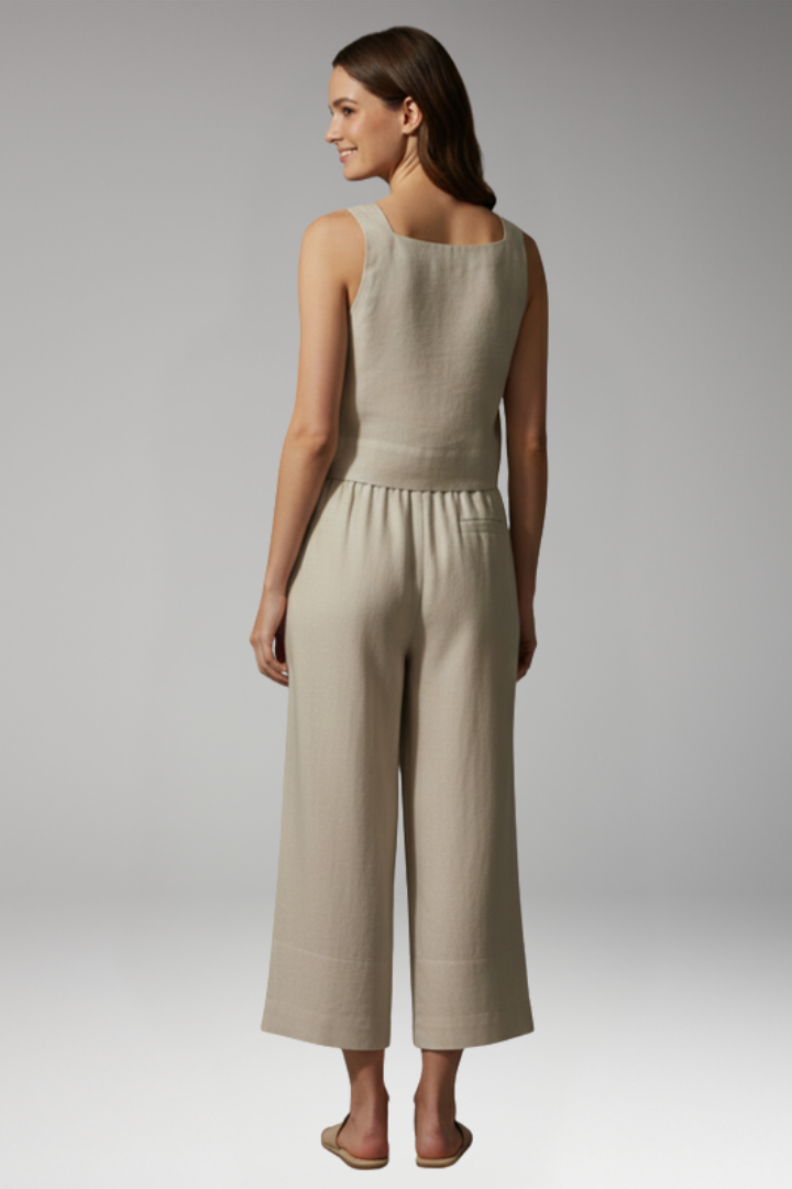 Women's Two-Piece Set with Sleeveless Top
