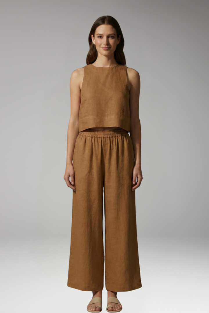 Women's Two-Piece Set with Sleeveless Top
