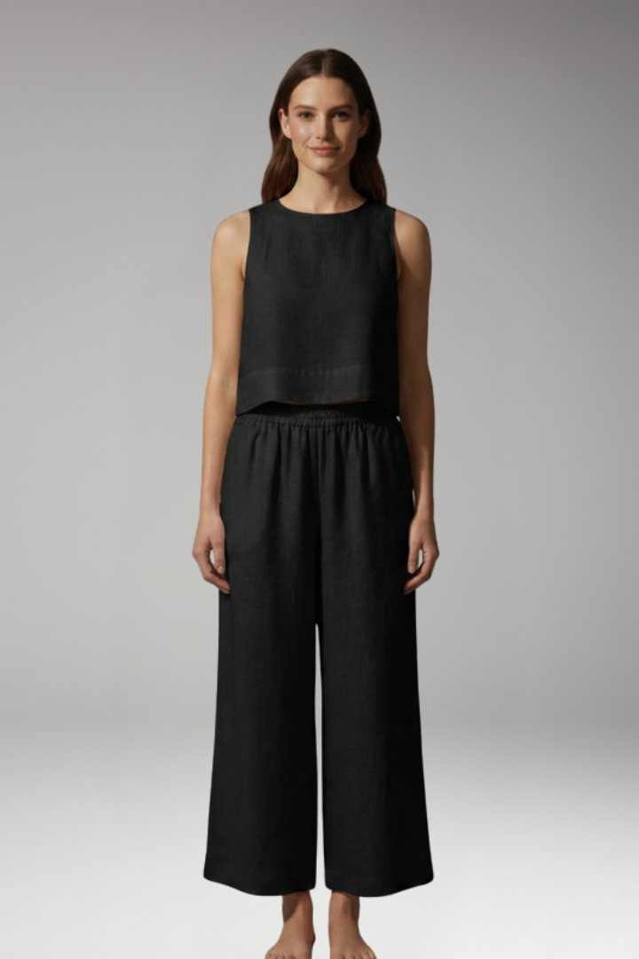 Women's Two-Piece Set with Sleeveless Top