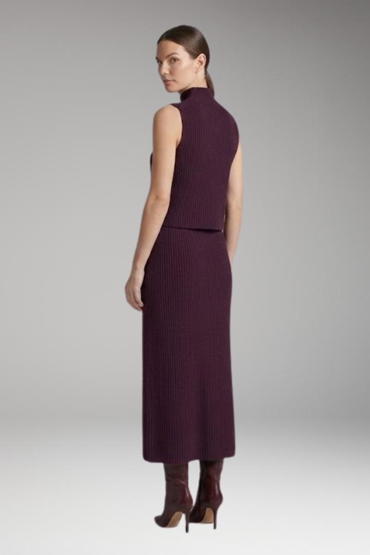 Women's Two-Piece Set with Sleeveless Top and Skirt