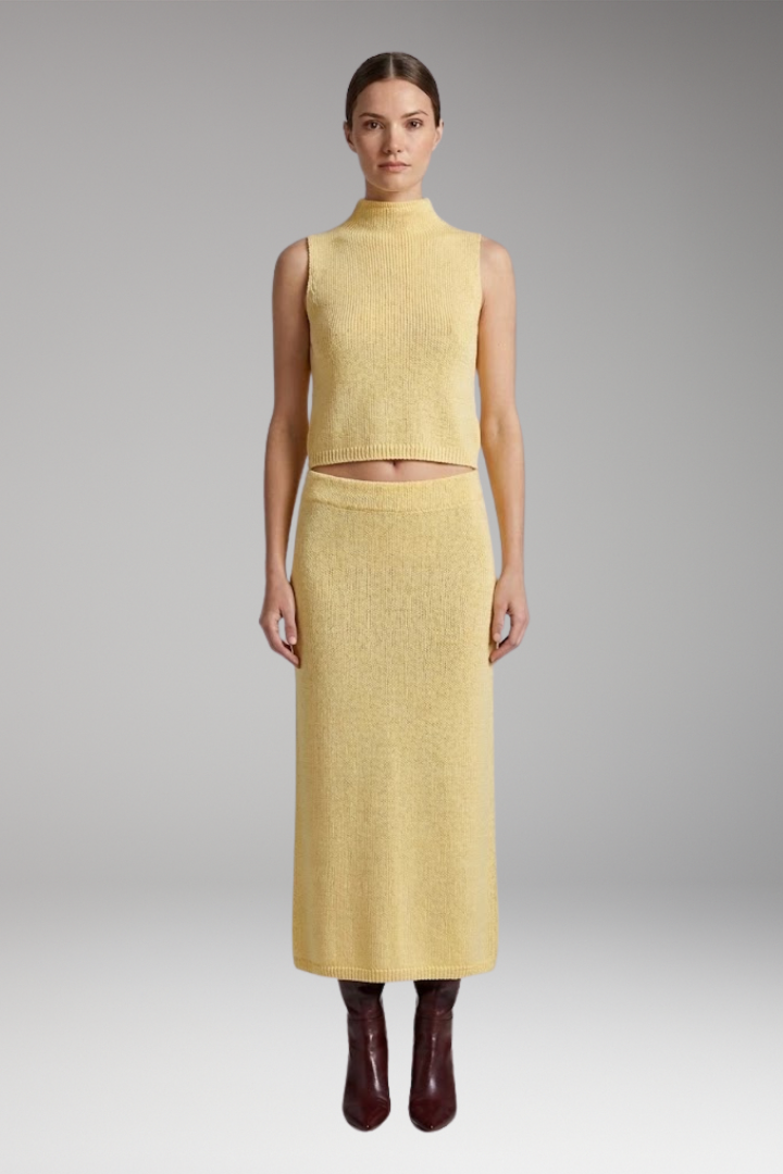 Women's Two-Piece Set with Sleeveless Top and Skirt