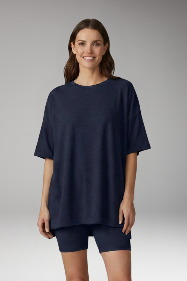 Women's Two Piece Set with Short Sleeve Top and Shorts