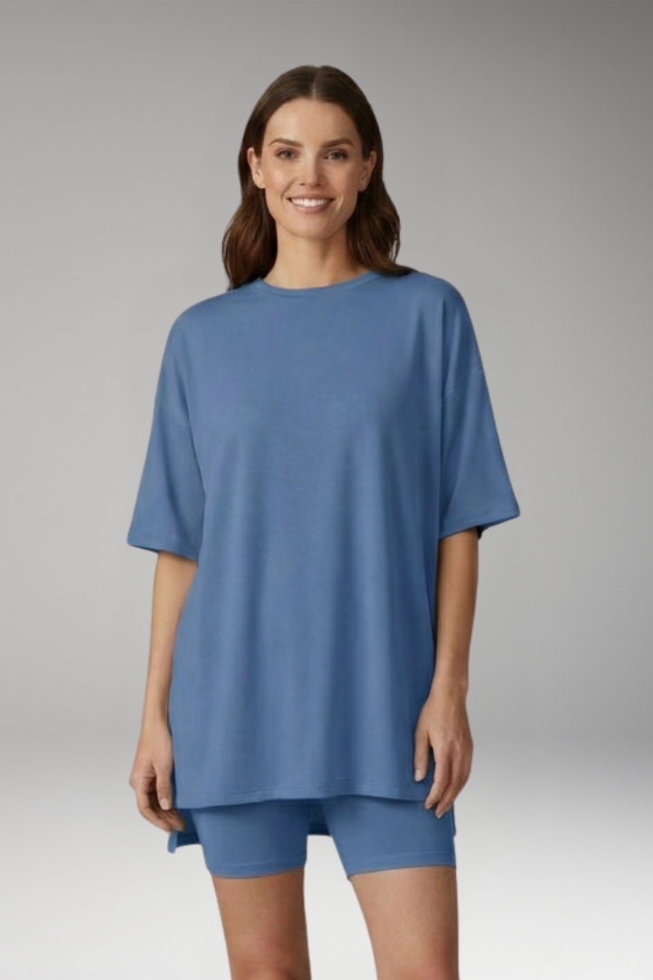Women's Two Piece Set with Short Sleeve Top and Shorts