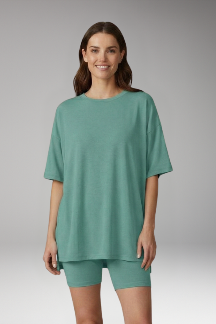 Women's Two Piece Set with Short Sleeve Top and Shorts