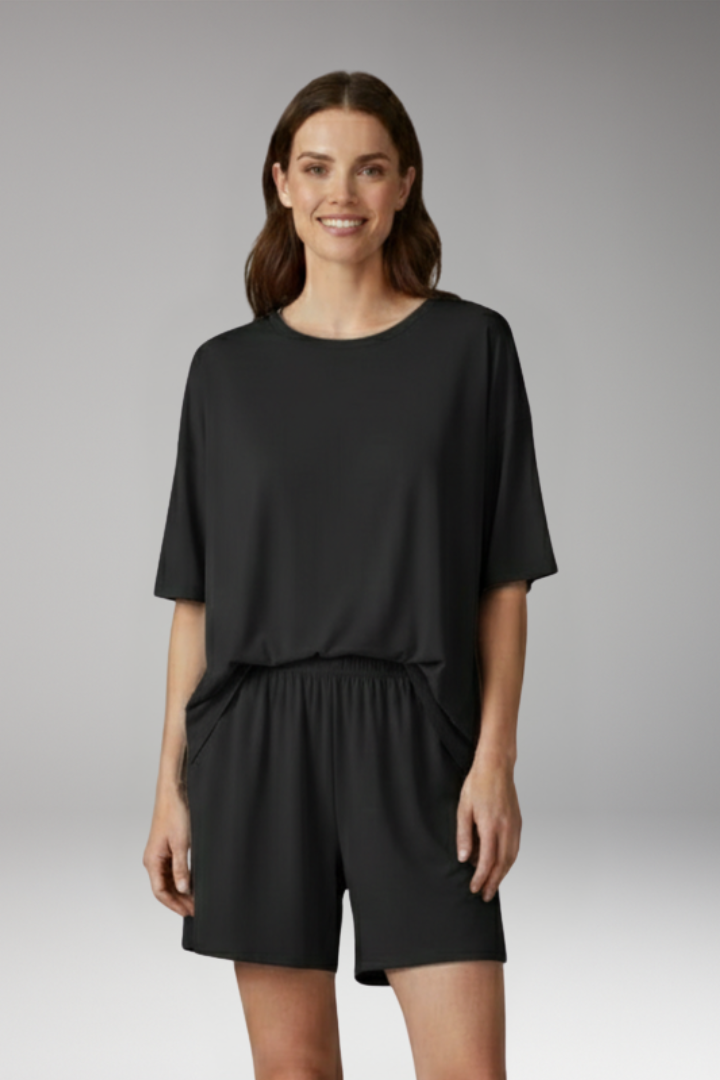 Women's Two Piece Set with Short Sleeve Top and Shorts