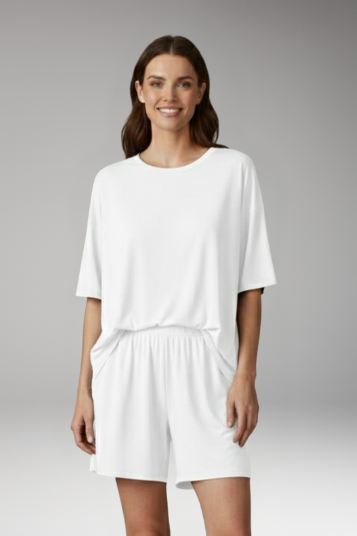 Women's Two Piece Set with Short Sleeve Top and Shorts
