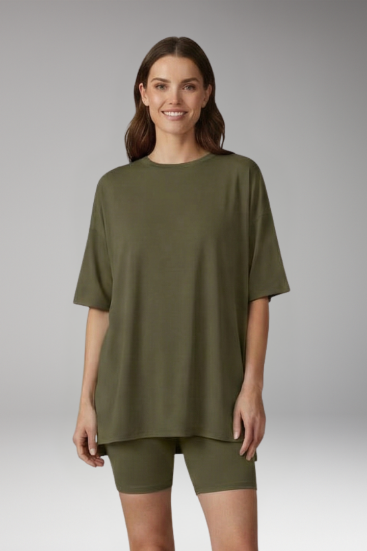 Women's Two Piece Set with Short Sleeve Top and Shorts