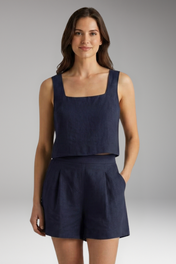 Women's Two Piece Set with Square Neck Top