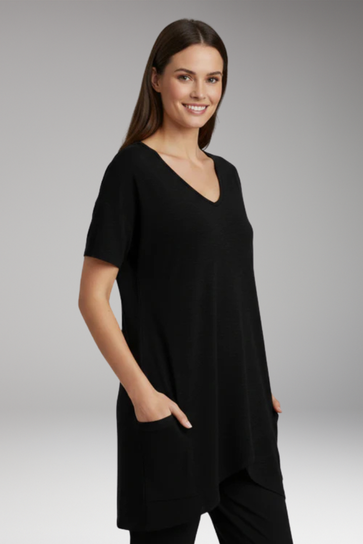 Women's V Neck T Shirt with Pockets and Short Sleeve