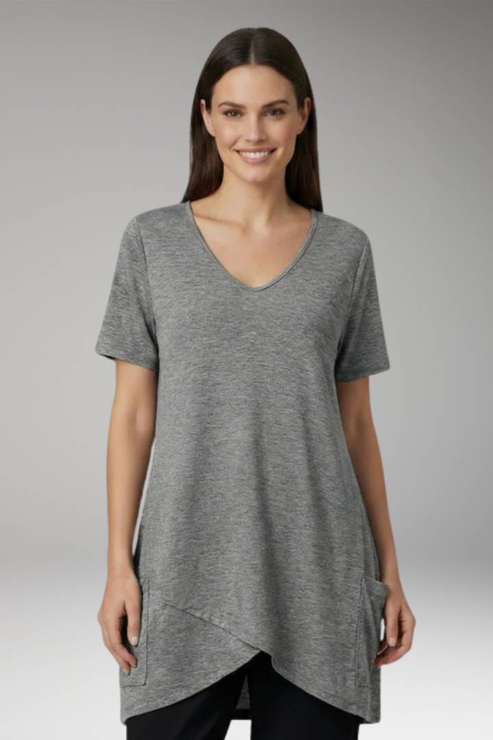 Women's V Neck T Shirt with Pockets and Short Sleeve