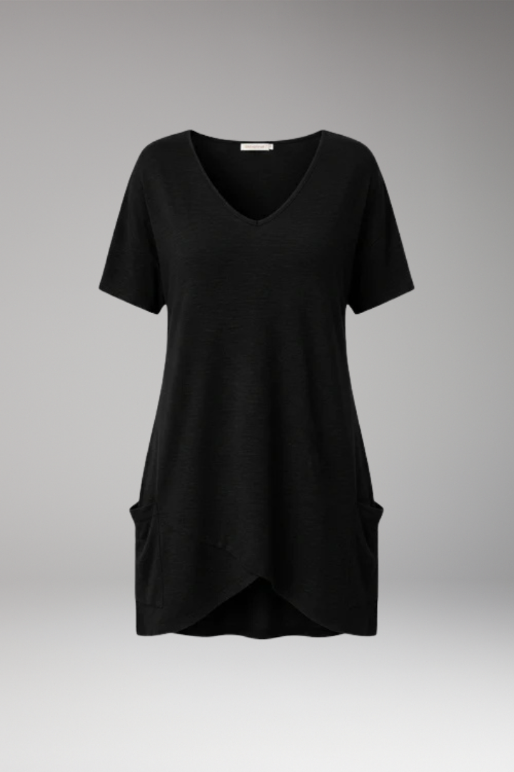 Women's V Neck T Shirt with Pockets and Short Sleeve