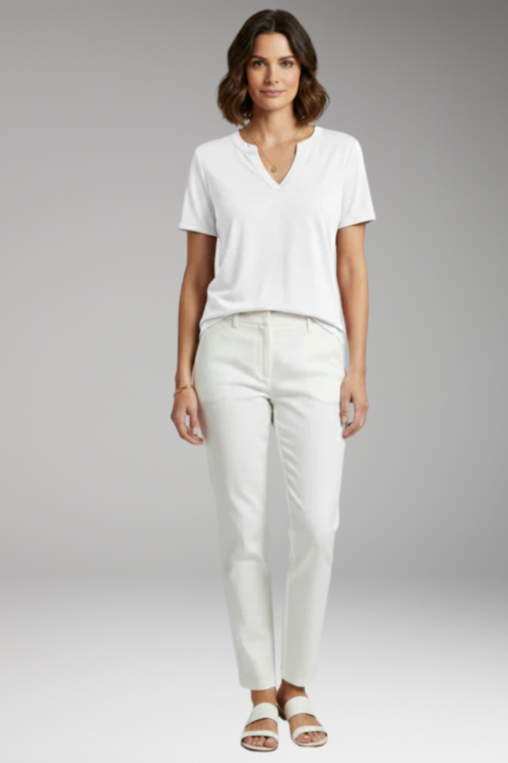 Women's V Neck T Shirt with Short Sleeves