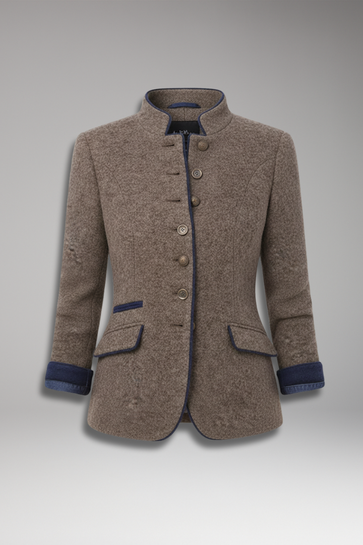 Women’s Vintage Inspired Blazer with Stand Up Collar