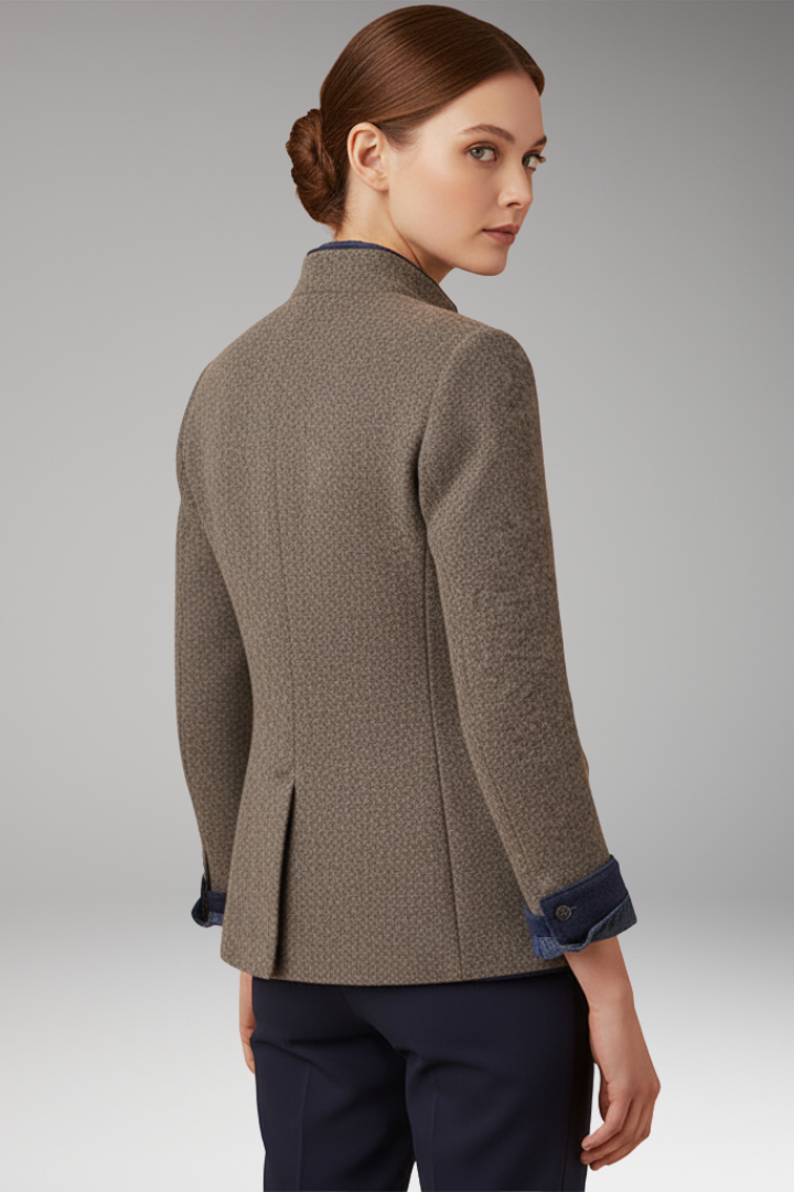 Women’s Vintage Inspired Blazer with Stand Up Collar