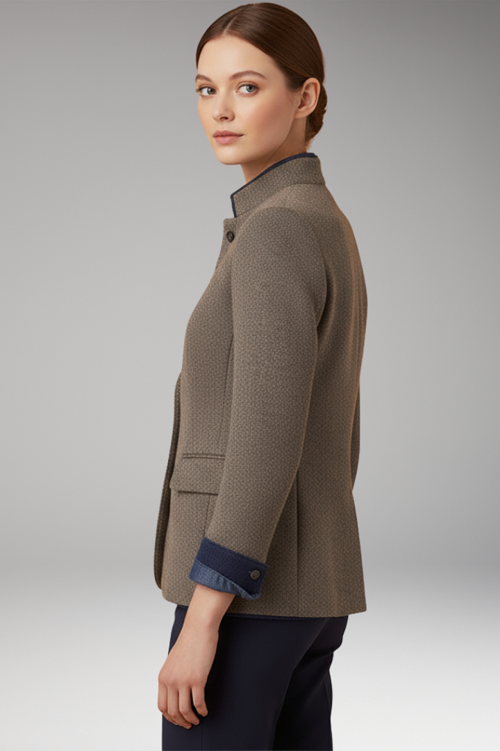 Women’s Vintage Inspired Blazer with Stand Up Collar