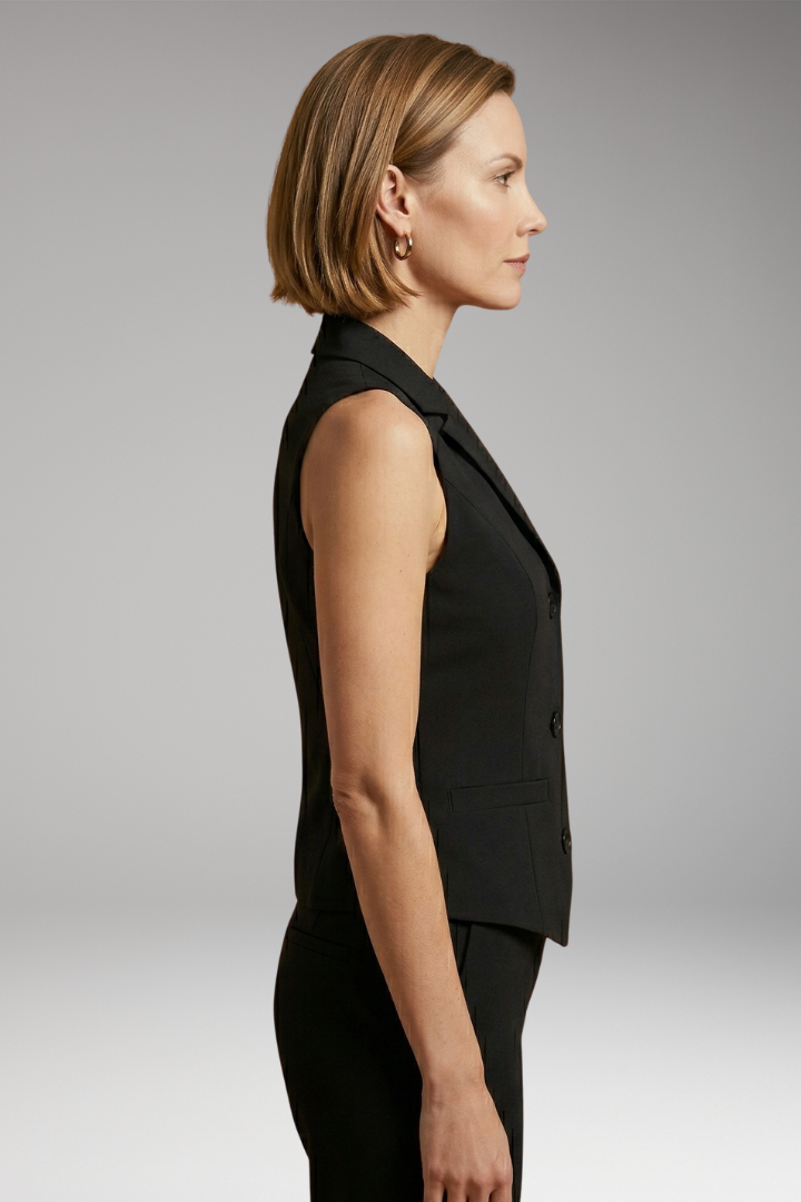 Women's Vest with Button Closure and Soft Fabric