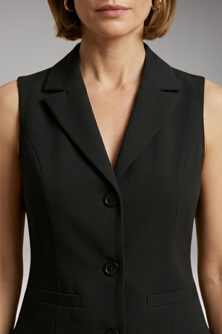 Women's Vest with Button Closure and Soft Fabric