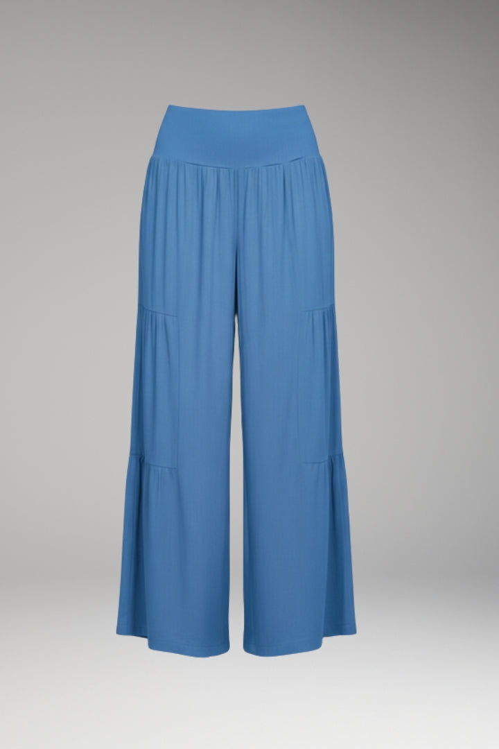 Women's Wide-Leg Trousers with High-Waist and Tiered Design