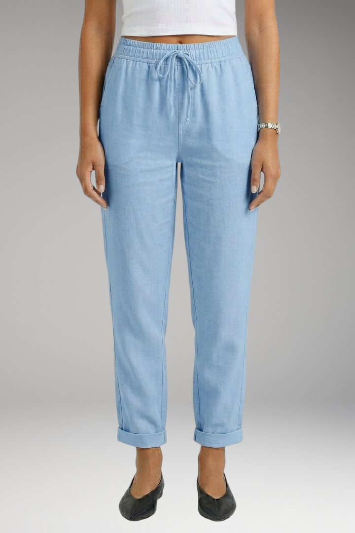 Women's Wide Leg Pants with Elastic Waist and Pockets