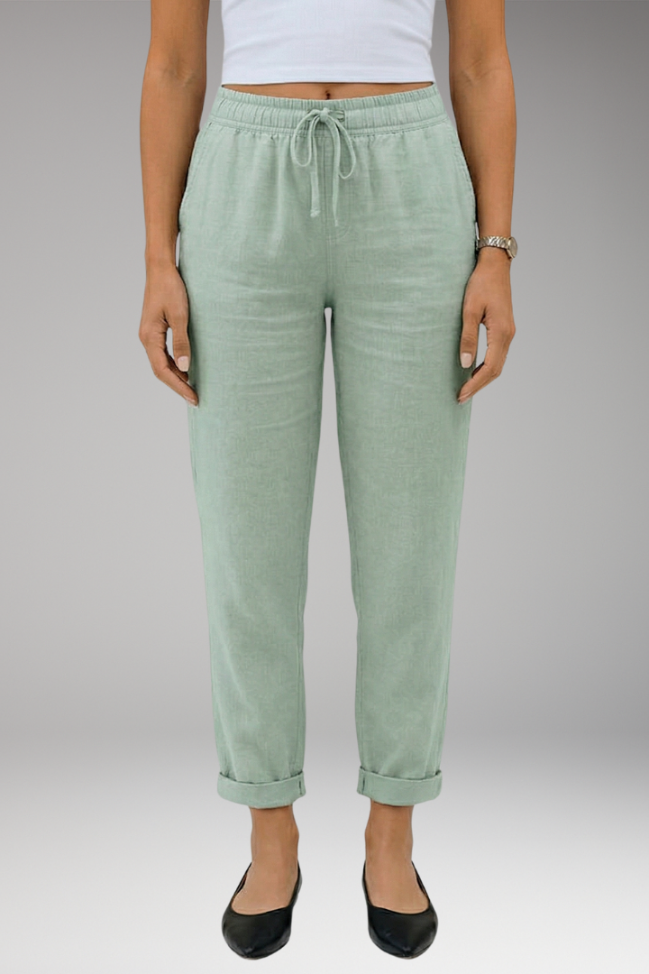 Women's Wide Leg Pants with Elastic Waist and Pockets