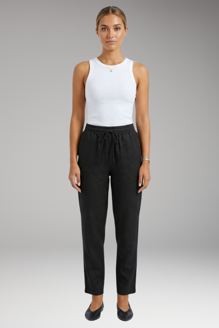 Women's Wide Leg Pants with Elastic Waist and Pockets