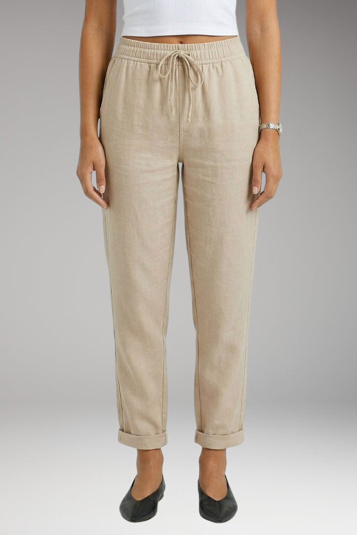 Women's Wide Leg Pants with Elastic Waist and Pockets