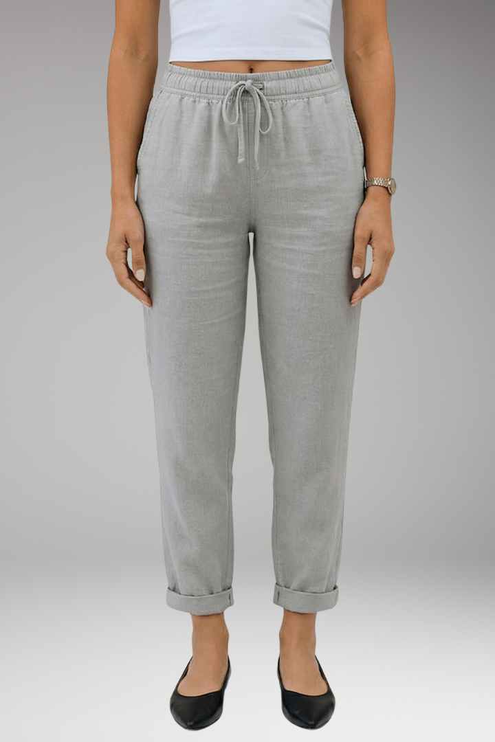 Women's Wide Leg Pants with Elastic Waist and Pockets