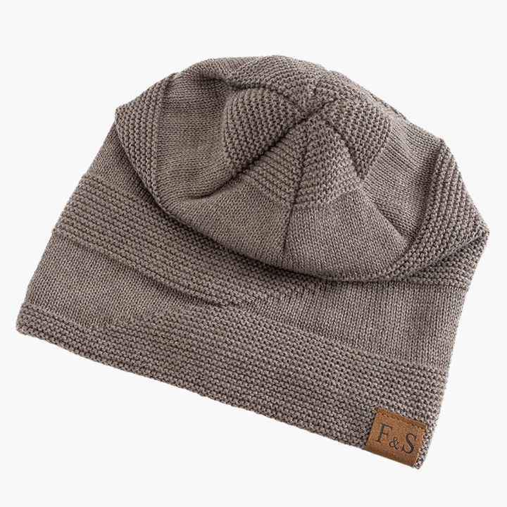 Women's Winter Beanie with Fleece Lining and Ribbed Knit Texture