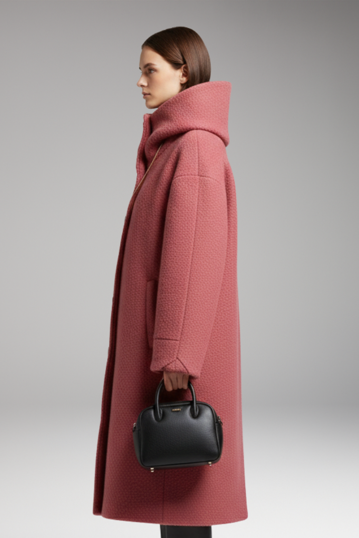 Women’s Winter Coat with Insulation and Raised Collar