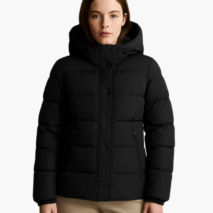 Women’s Winter Jacket with Front Zipper and Long Sleeves