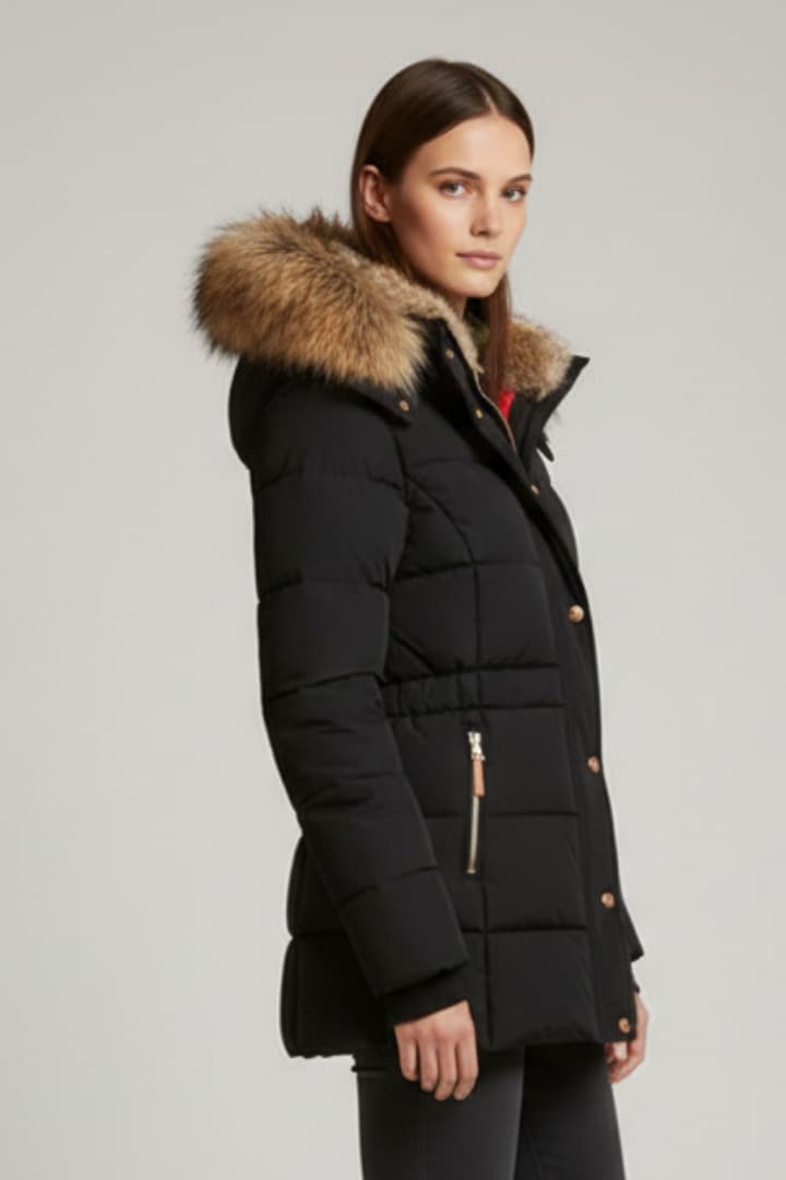 Women’s Jacket with Hood and Front Zipper