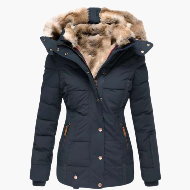 Women’s Winter Jacket with Hood and Faux Fur Lining