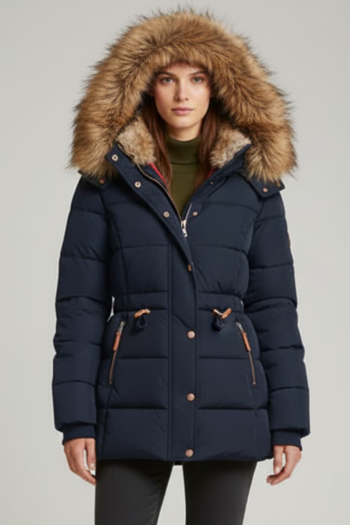Women’s Jacket with Hood and Front Zipper
