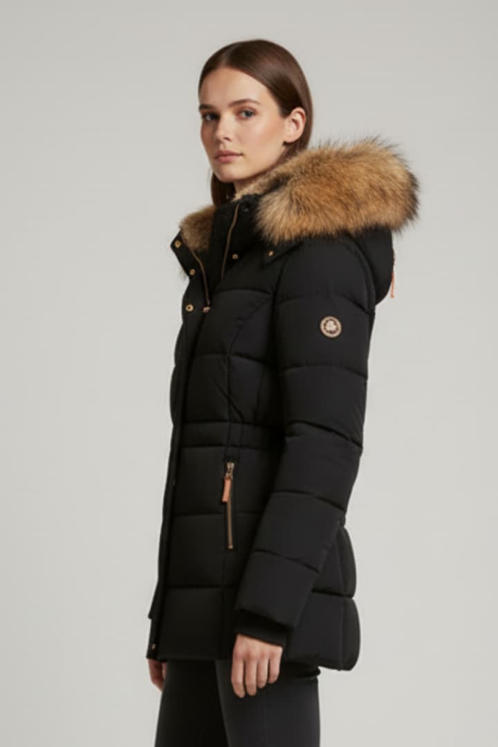 Women’s Jacket with Hood and Front Zipper