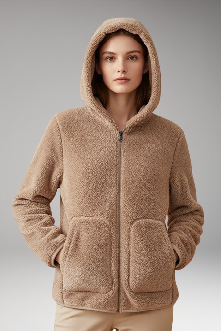 Women’s Fleece Jacket with Full Zipper and Hood