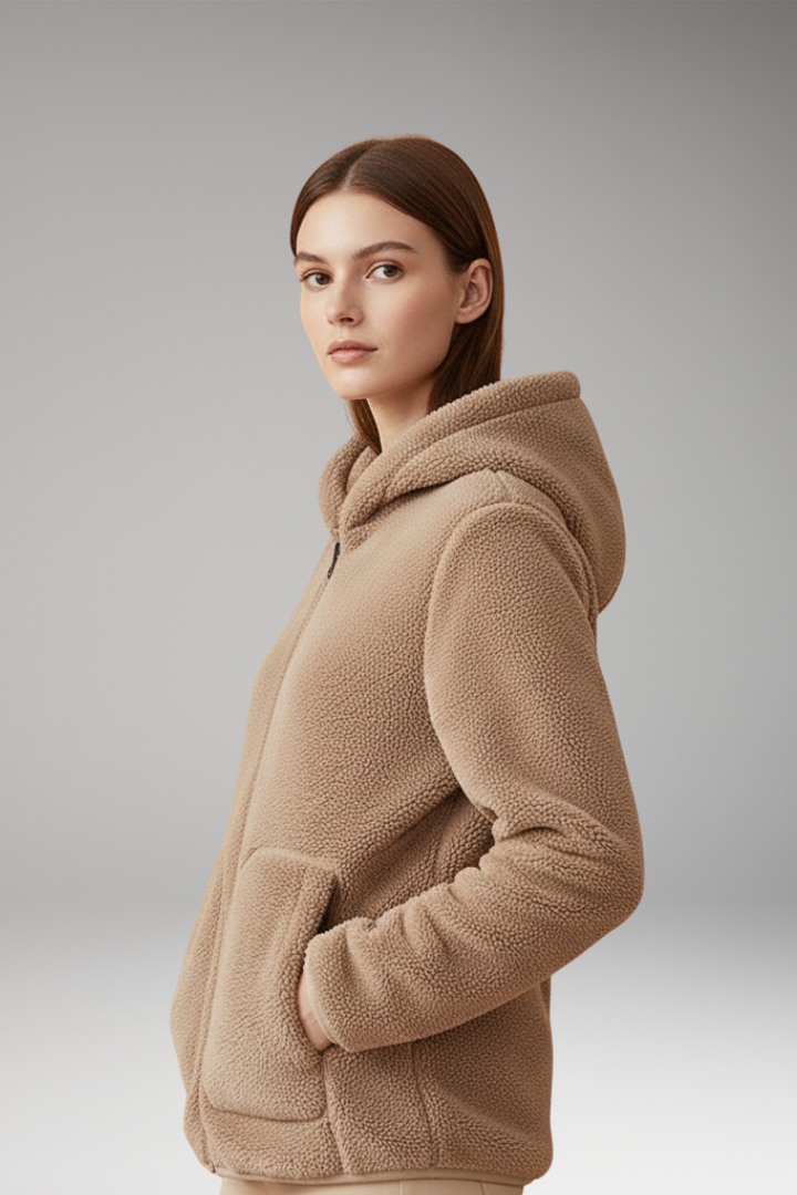 Women’s Fleece Jacket with Full Zipper and Hood