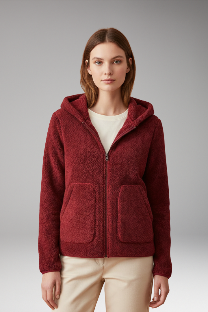 Women’s Fleece Jacket with Full Zipper and Hood