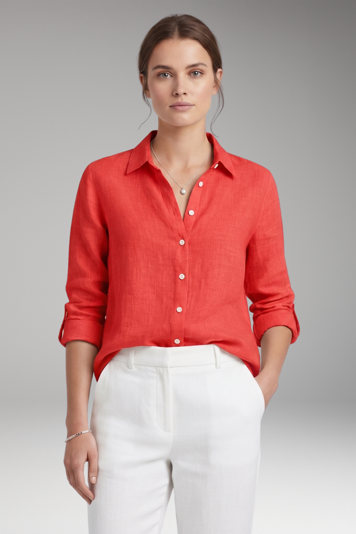 Women's Floral Shirt with Long Sleeves