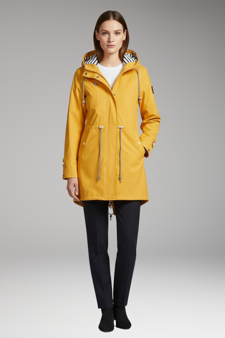 Women’s Hooded Jacket with Zip Front and Drawstring Waist