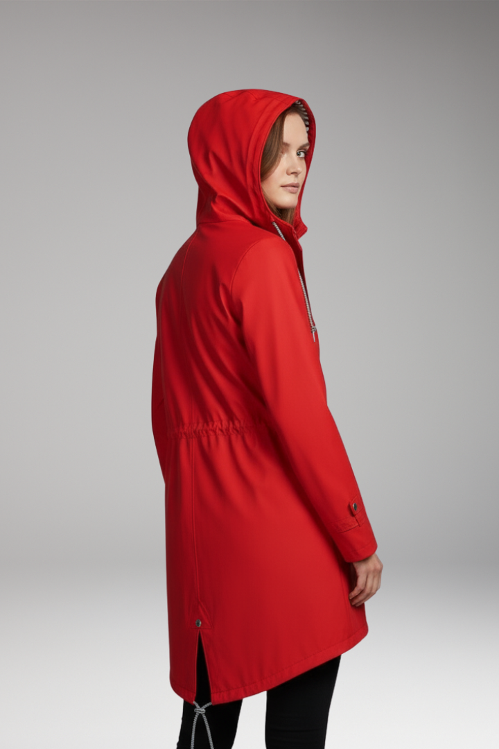 Women’s Hooded Jacket with Zip Front and Drawstring Waist