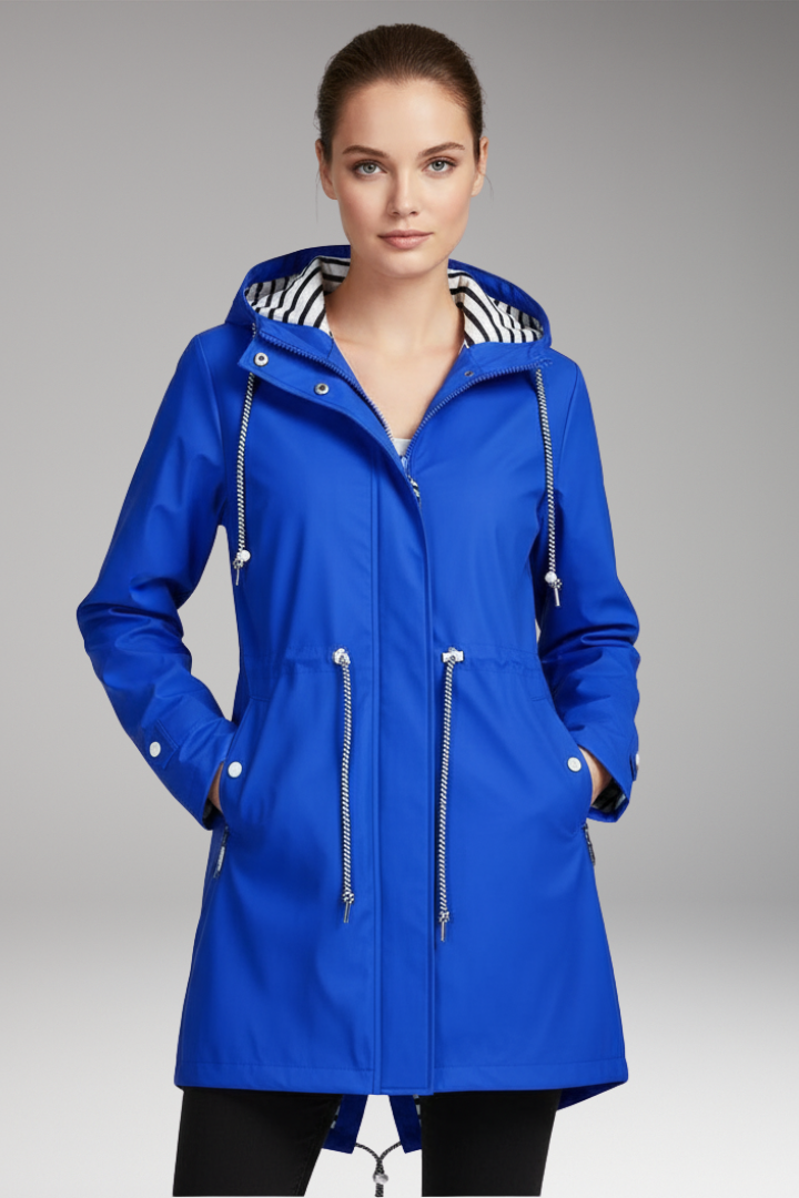 Women’s Hooded Jacket with Zip Front and Drawstring Waist