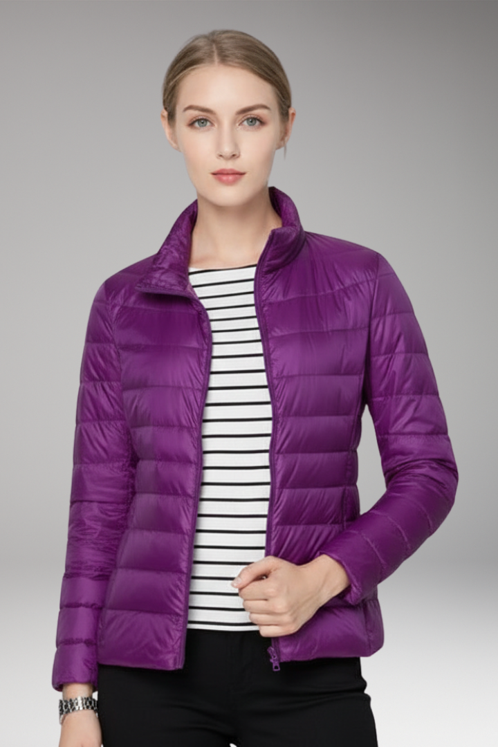 Women's Jacket with Front Placket and Long Sleeves