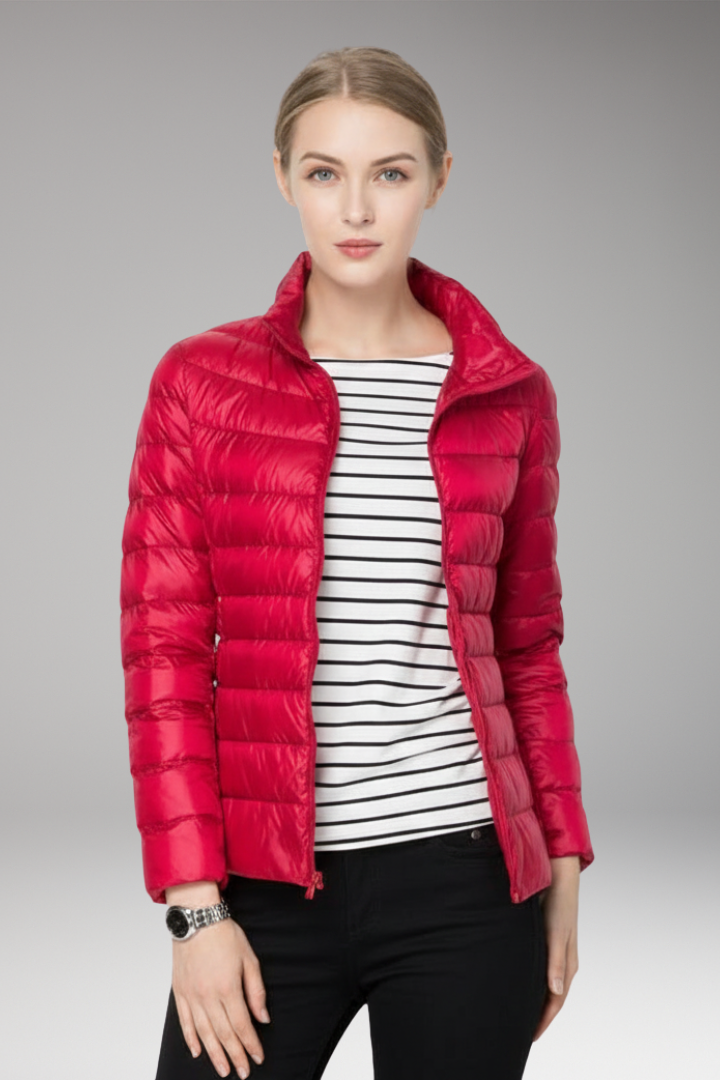 Women's Jacket with Front Placket and Long Sleeves