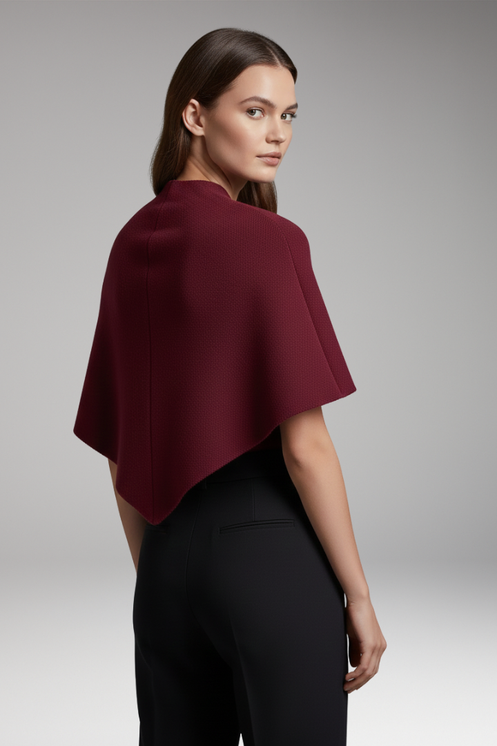 Women's Knit Shawl with Even-Looking Surface and Draped Edges
