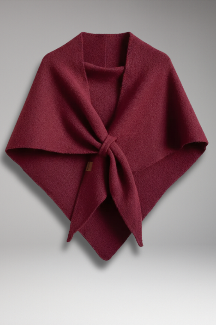 Women's Knit Shawl with Even-Looking Surface and Draped Edges