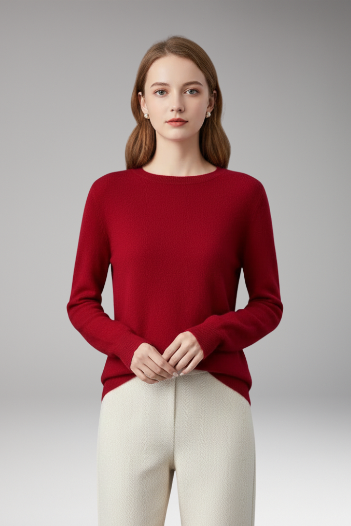 Women's Sweater with O-Neckline and Long Sleeves